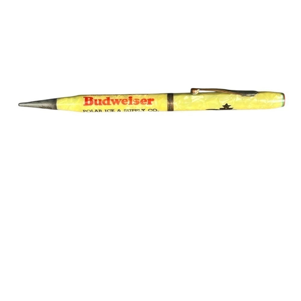 VTG Anheuser-Busch Budweiser Advertising Mechanical Pencil Marbled Plastic 6”
